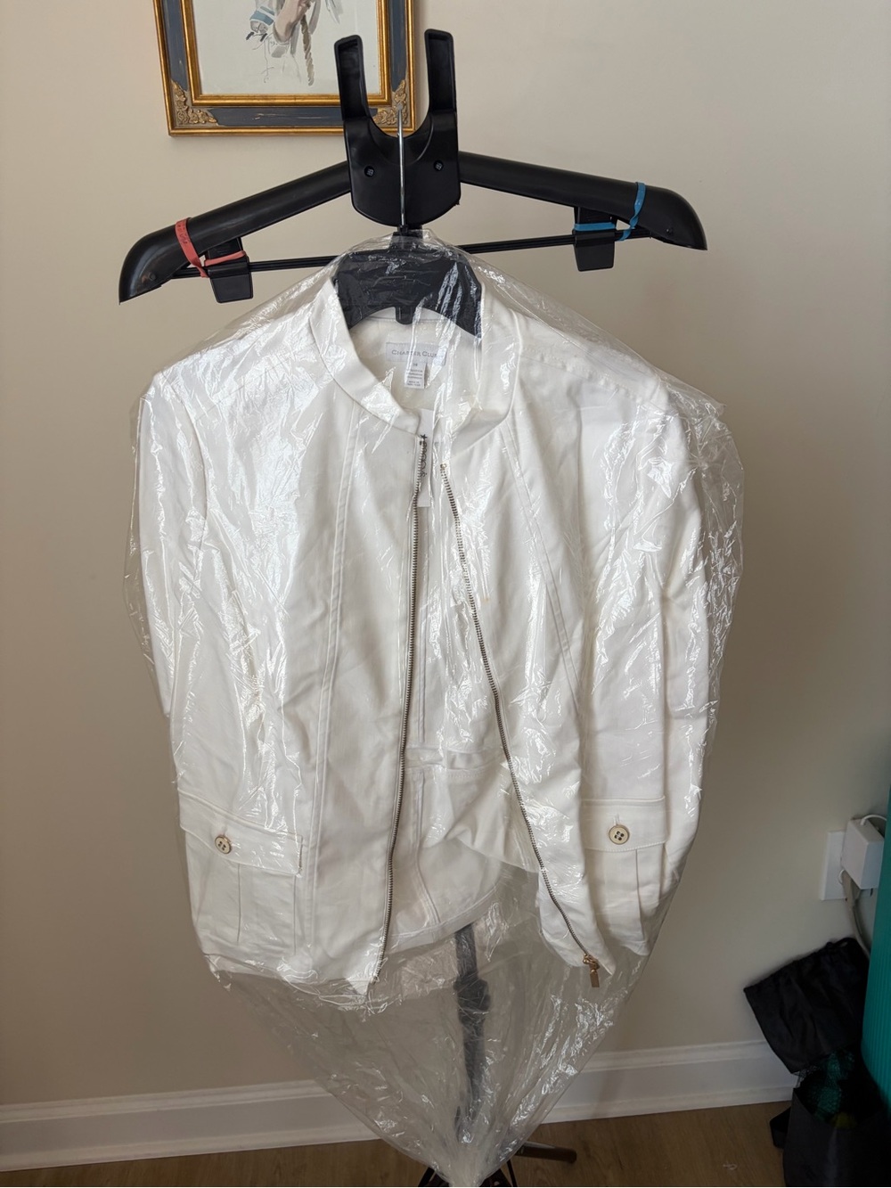 Charter Club White Casual Button-Down Shirt Jacket